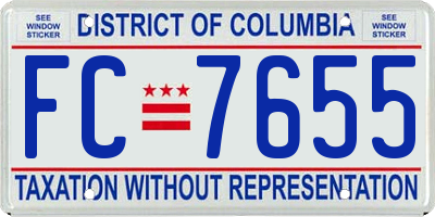 DC license plate FC7655