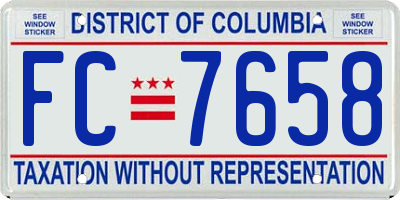 DC license plate FC7658