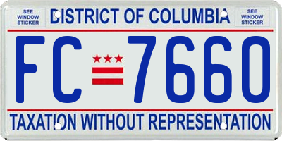 DC license plate FC7660