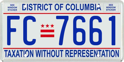 DC license plate FC7661