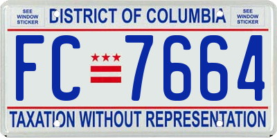 DC license plate FC7664