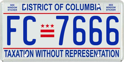 DC license plate FC7666