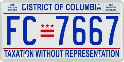 DC license plate FC7667