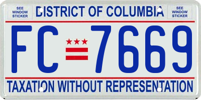 DC license plate FC7669