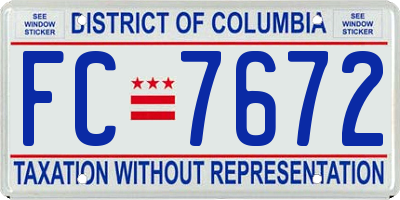 DC license plate FC7672