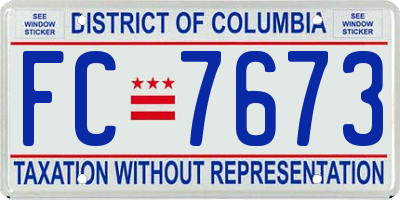 DC license plate FC7673