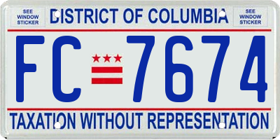 DC license plate FC7674