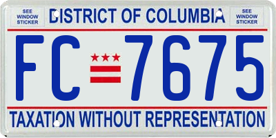 DC license plate FC7675