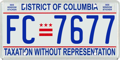 DC license plate FC7677