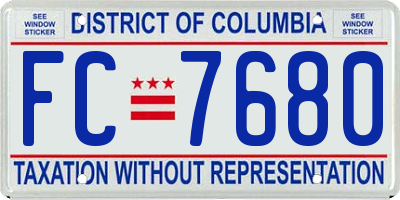 DC license plate FC7680