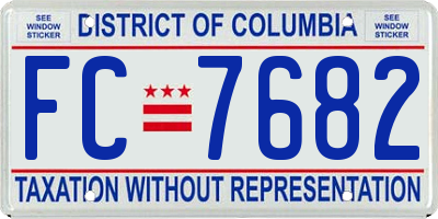 DC license plate FC7682