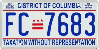 DC license plate FC7683