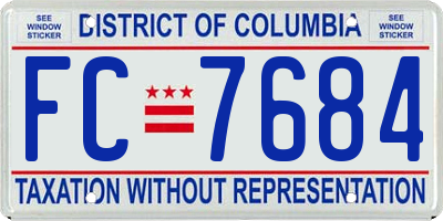 DC license plate FC7684