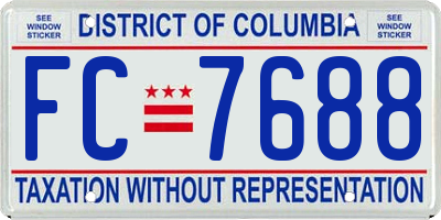 DC license plate FC7688