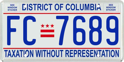 DC license plate FC7689
