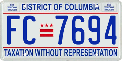 DC license plate FC7694