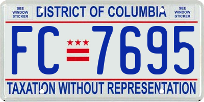 DC license plate FC7695