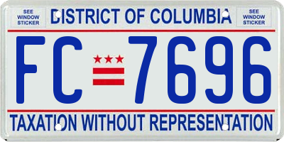 DC license plate FC7696