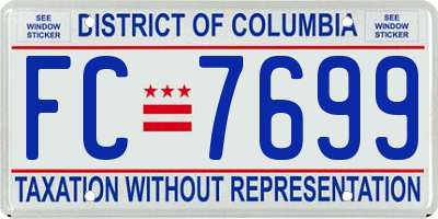 DC license plate FC7699