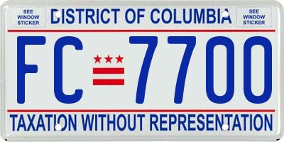 DC license plate FC7700