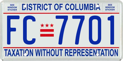 DC license plate FC7701