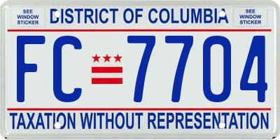 DC license plate FC7704