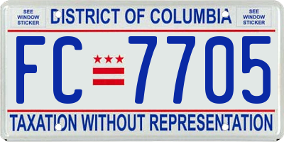 DC license plate FC7705