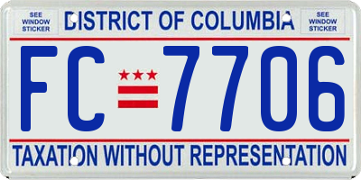 DC license plate FC7706