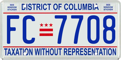 DC license plate FC7708