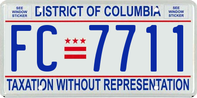 DC license plate FC7711