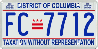 DC license plate FC7712