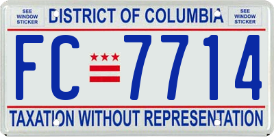 DC license plate FC7714