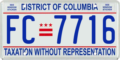 DC license plate FC7716