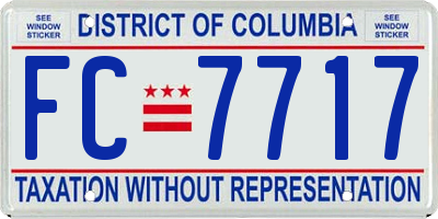 DC license plate FC7717