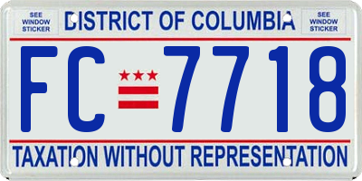 DC license plate FC7718