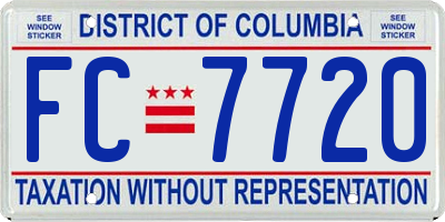 DC license plate FC7720