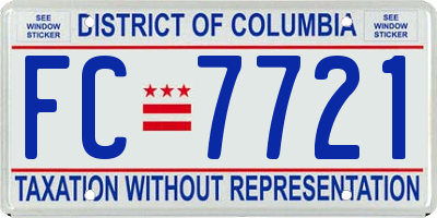 DC license plate FC7721