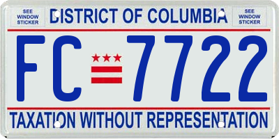 DC license plate FC7722