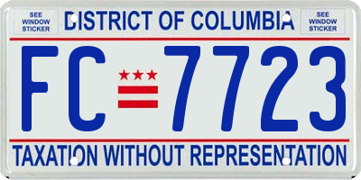 DC license plate FC7723