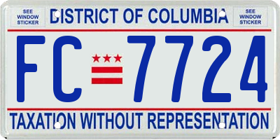 DC license plate FC7724