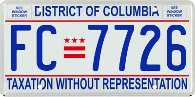 DC license plate FC7726