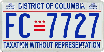 DC license plate FC7727