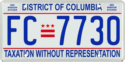 DC license plate FC7730