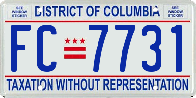 DC license plate FC7731