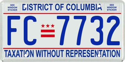 DC license plate FC7732