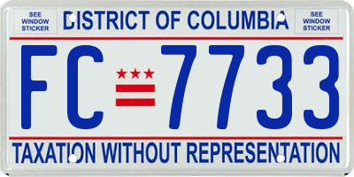 DC license plate FC7733