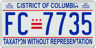 DC license plate FC7735