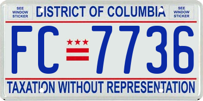 DC license plate FC7736