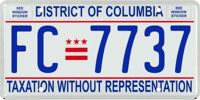 DC license plate FC7737