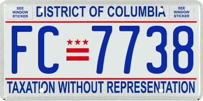 DC license plate FC7738